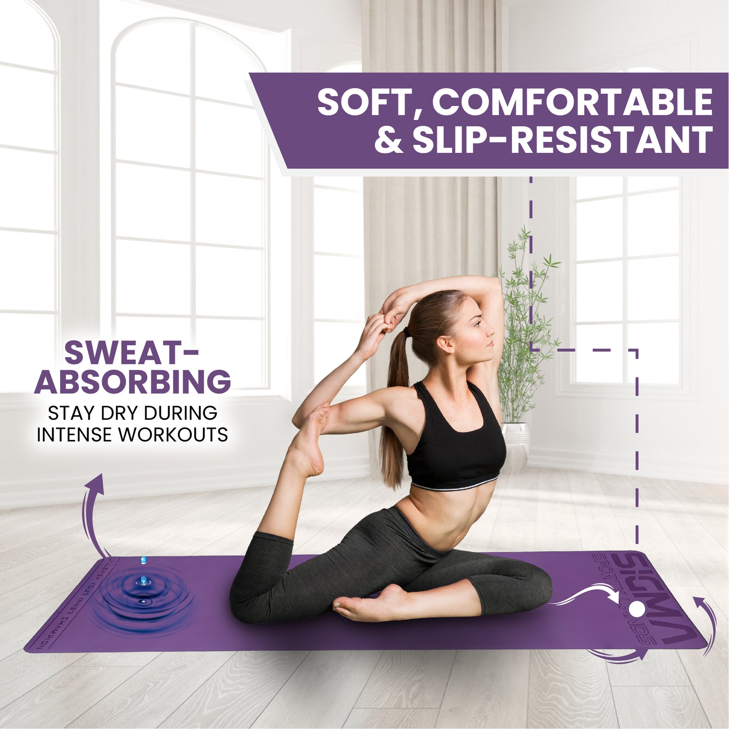 ProGrip Sigma Flex Yoga & Exercise Mat – 5mm Non-Slip | Sigma Sporty Lands