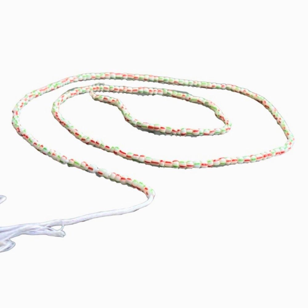 Handmade Ghana Waist Beads – Royal Mix or Cool Mix – Adjustable Tie-On Strand (41” Beads on 55” Thread)