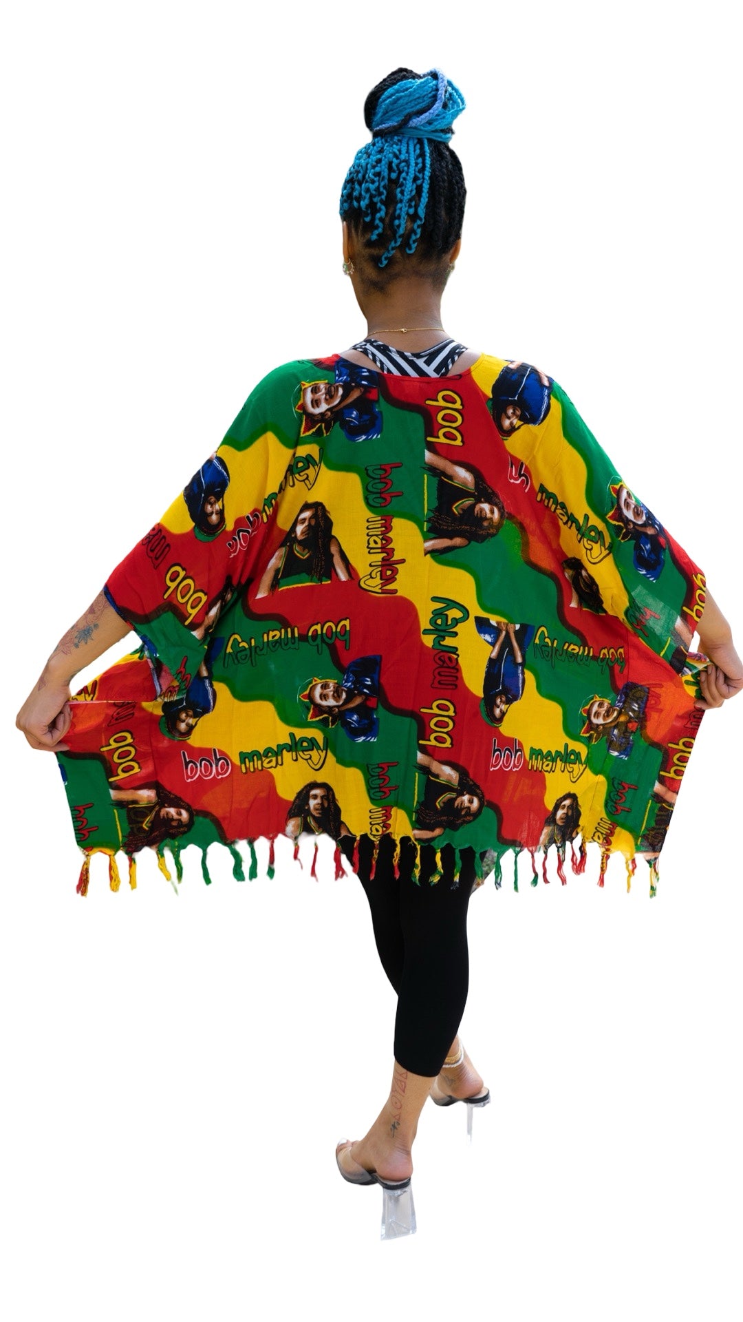 Reggae-Inspired Print Kaftan – One Size, Vibrant Colors