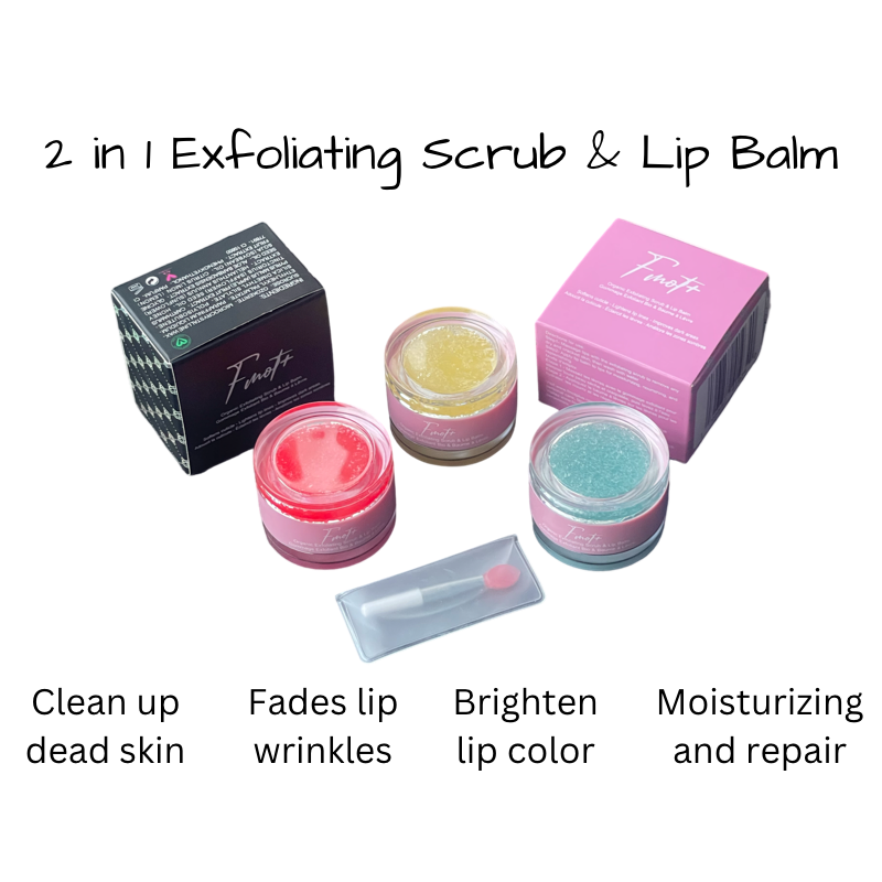 Organic Lip Care Set – Scrub & Balm – Strawberry | Orange | Mint | Combo