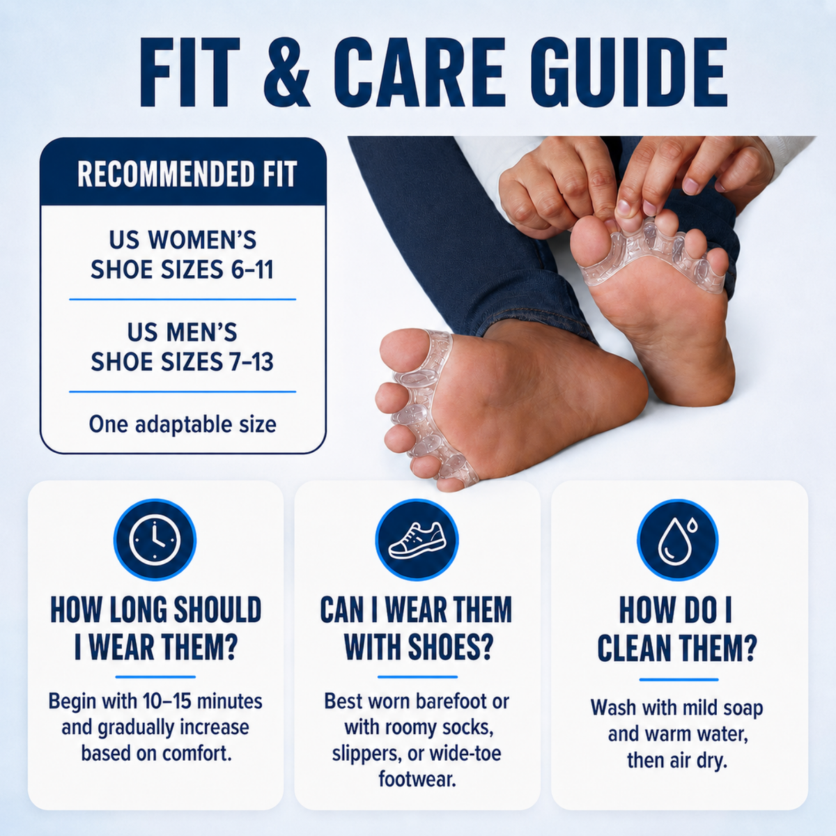 OALUXX Silicone Gel Toe Spacers for Men and Women, Soft Stretchy Toe Separators, Flexible Comfort Fit