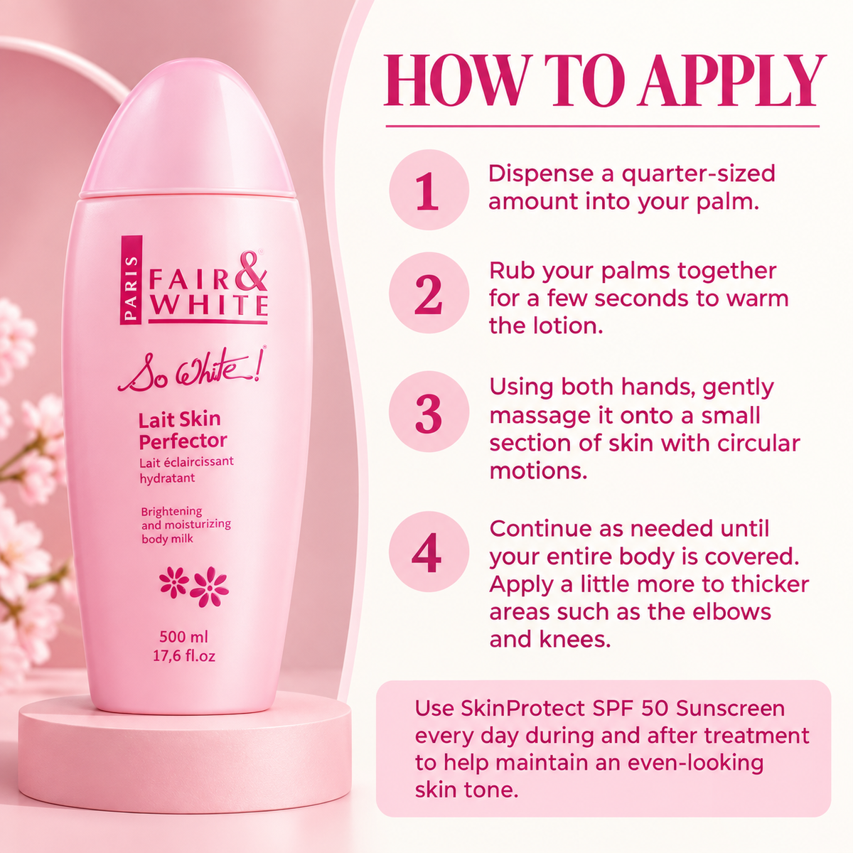 Fair & White So White! Skin Perfector Body Lotion with Almond Oil – 500 ml
