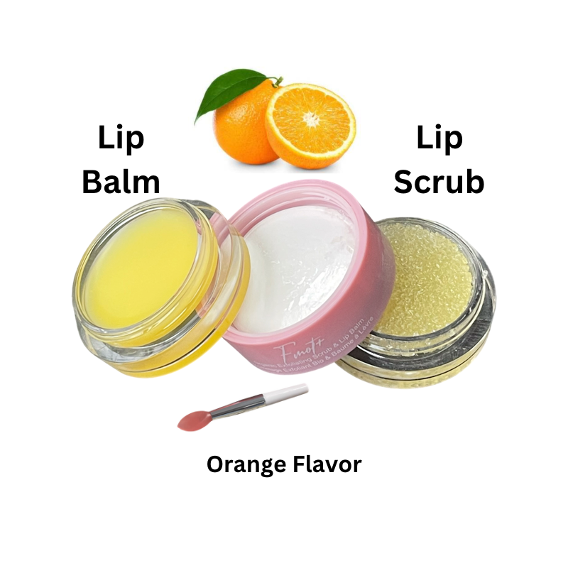 Organic Lip Care Set – Scrub & Balm – Strawberry | Orange | Mint | Combo