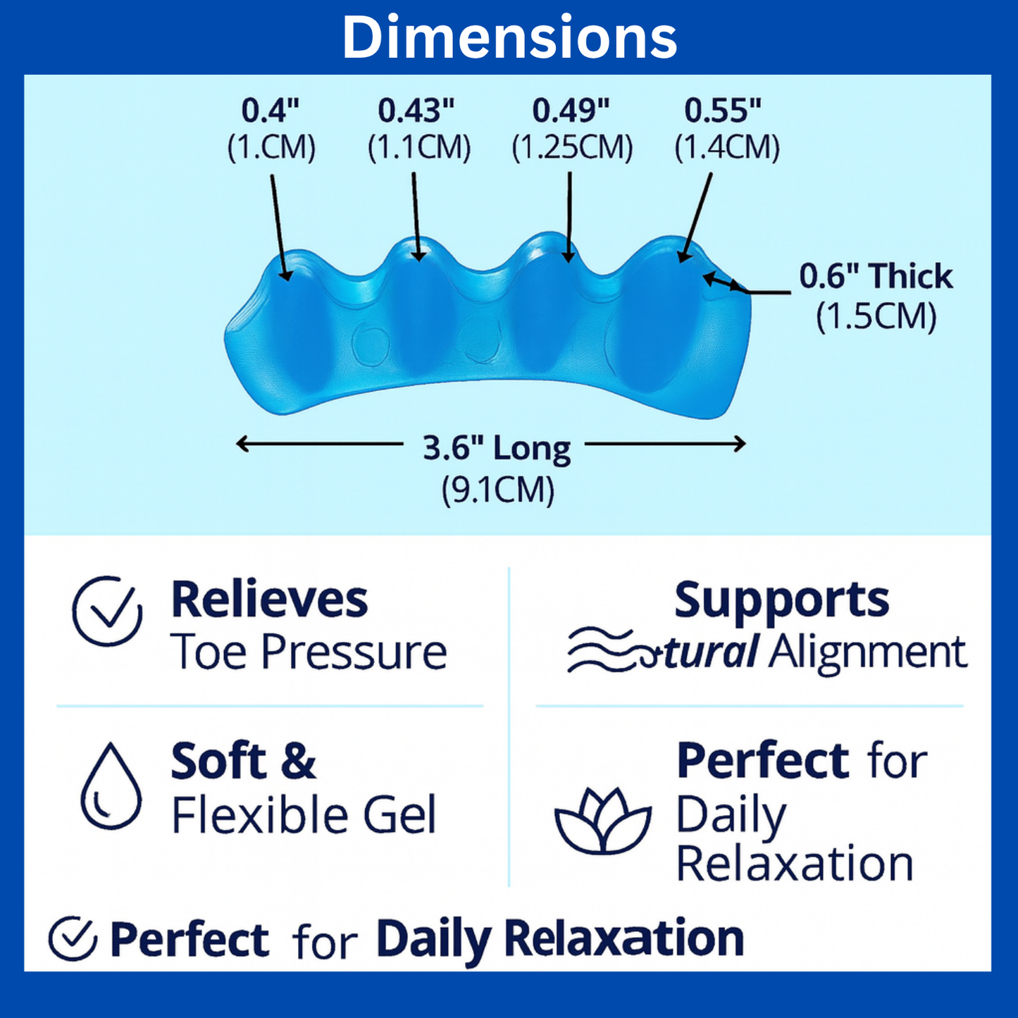 OALUXX Premium Gel Toe Spacers – Washable, Reusable Foot Separators for Daily Comfort – Available in 2pcs or 4pcs, Multiple Colors