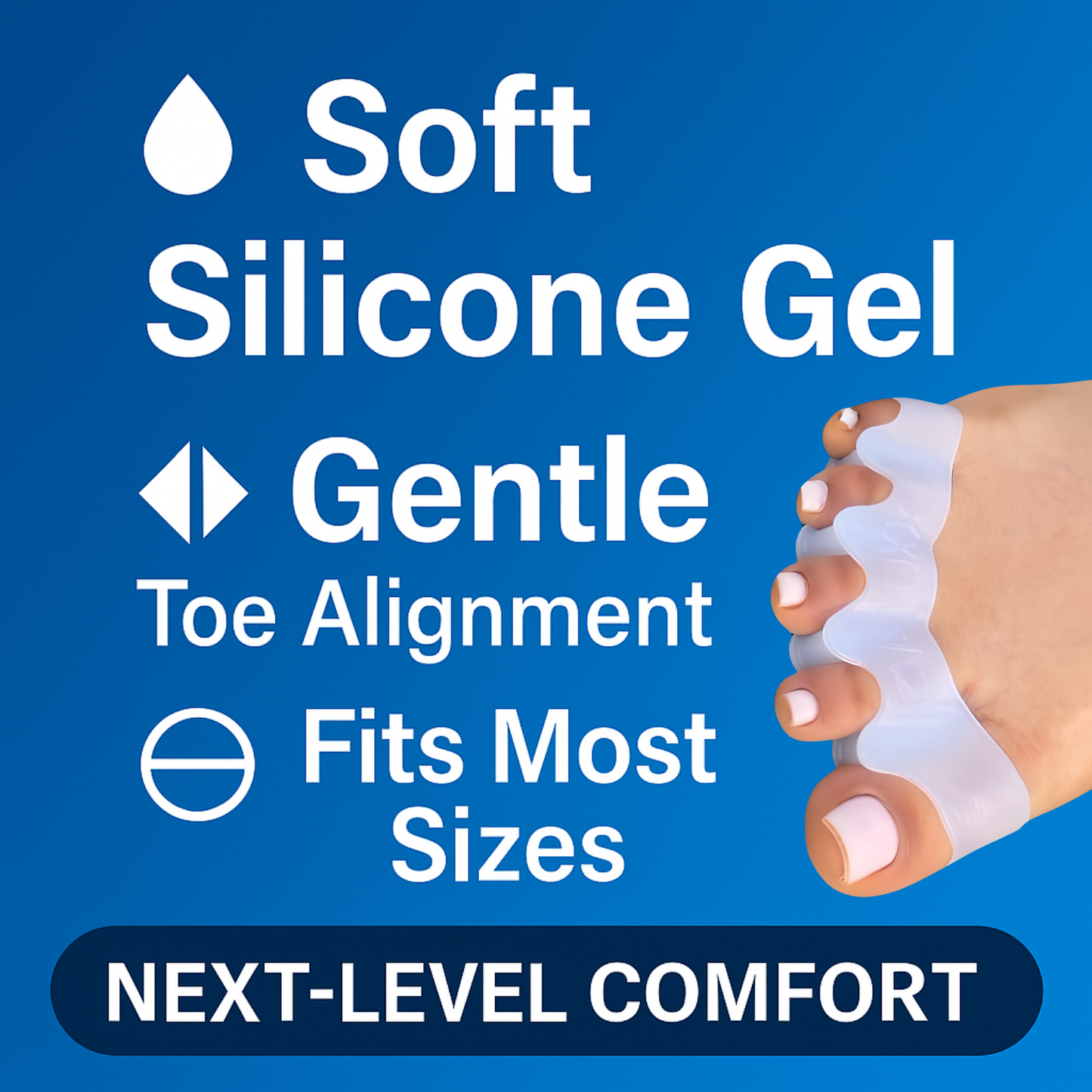 OALUXX Premium Gel Toe Spacers – Washable, Reusable Foot Separators for Daily Comfort – Available in 2pcs or 4pcs, Multiple Colors