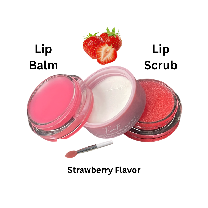 Organic Lip Care Set – Scrub & Balm – Strawberry | Orange | Mint | Combo