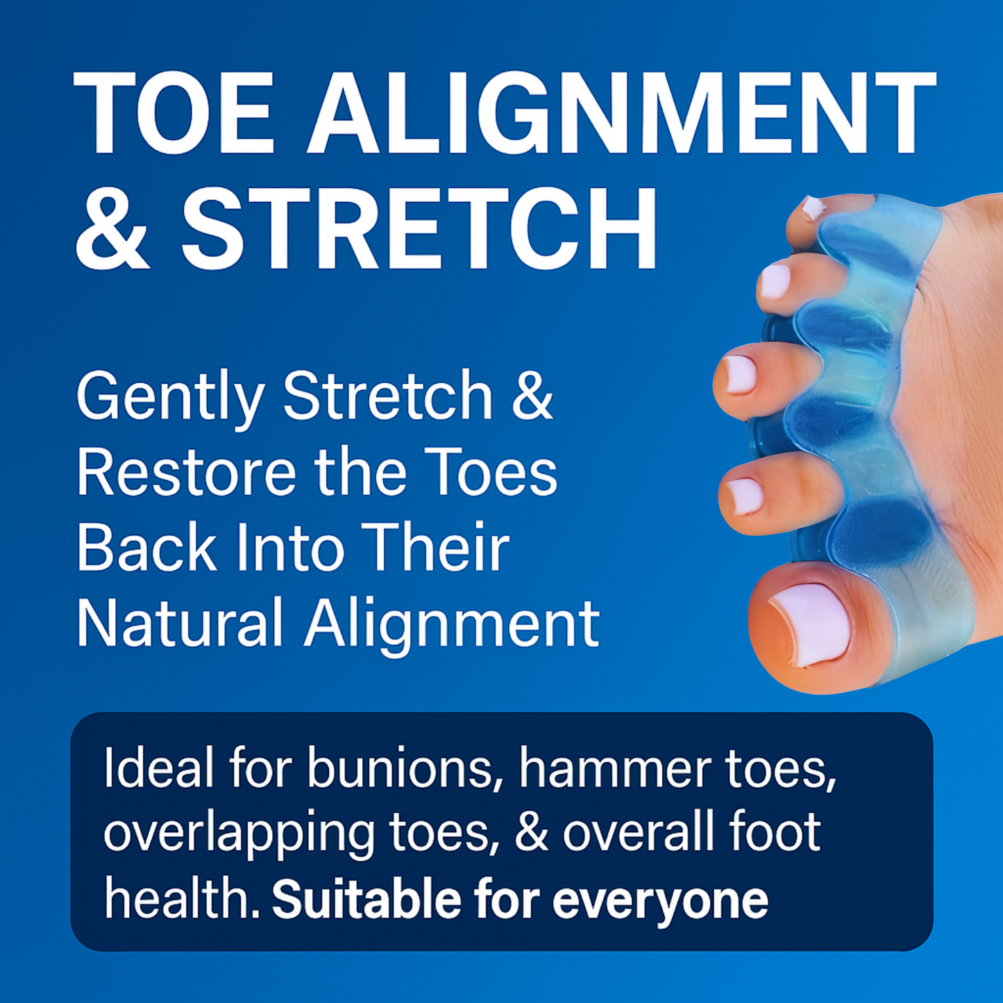 OALUXX Premium Gel Toe Spacers – Washable, Reusable Foot Separators for Daily Comfort – Available in 2pcs or 4pcs, Multiple Colors
