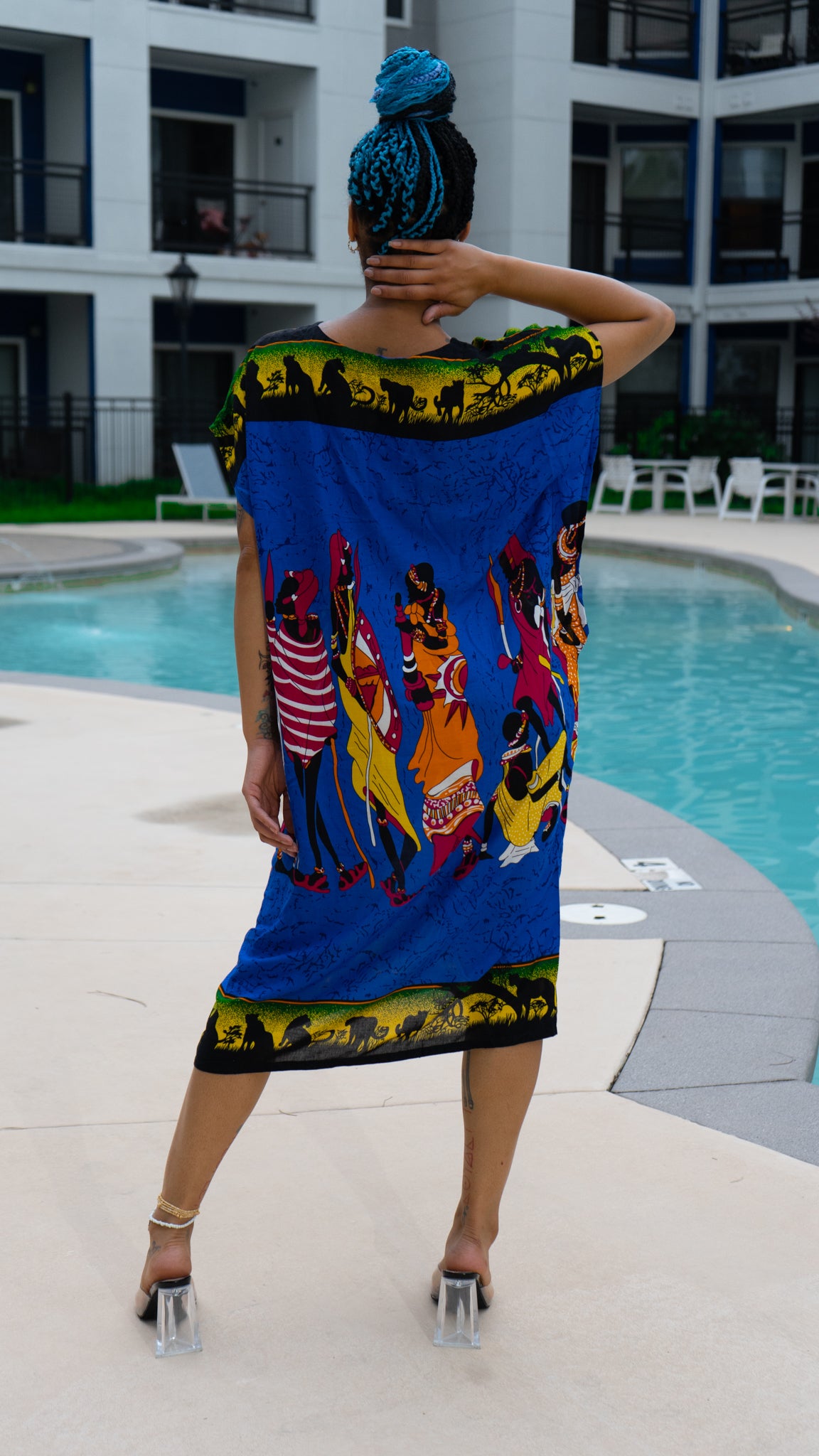 VANEE African Women Print Kaftan Dress – 100% Rayon – One Size Fits Most | Sold by Synolo Sigma