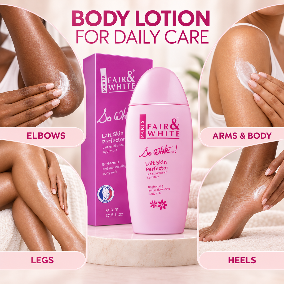 Fair & White So White! Skin Perfector Body Lotion with Almond Oil – 500 ml