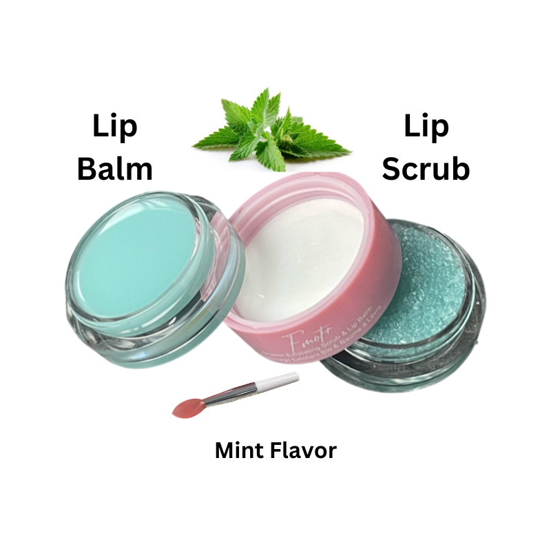 Organic Lip Care Set – Scrub & Balm – Strawberry | Orange | Mint | Combo