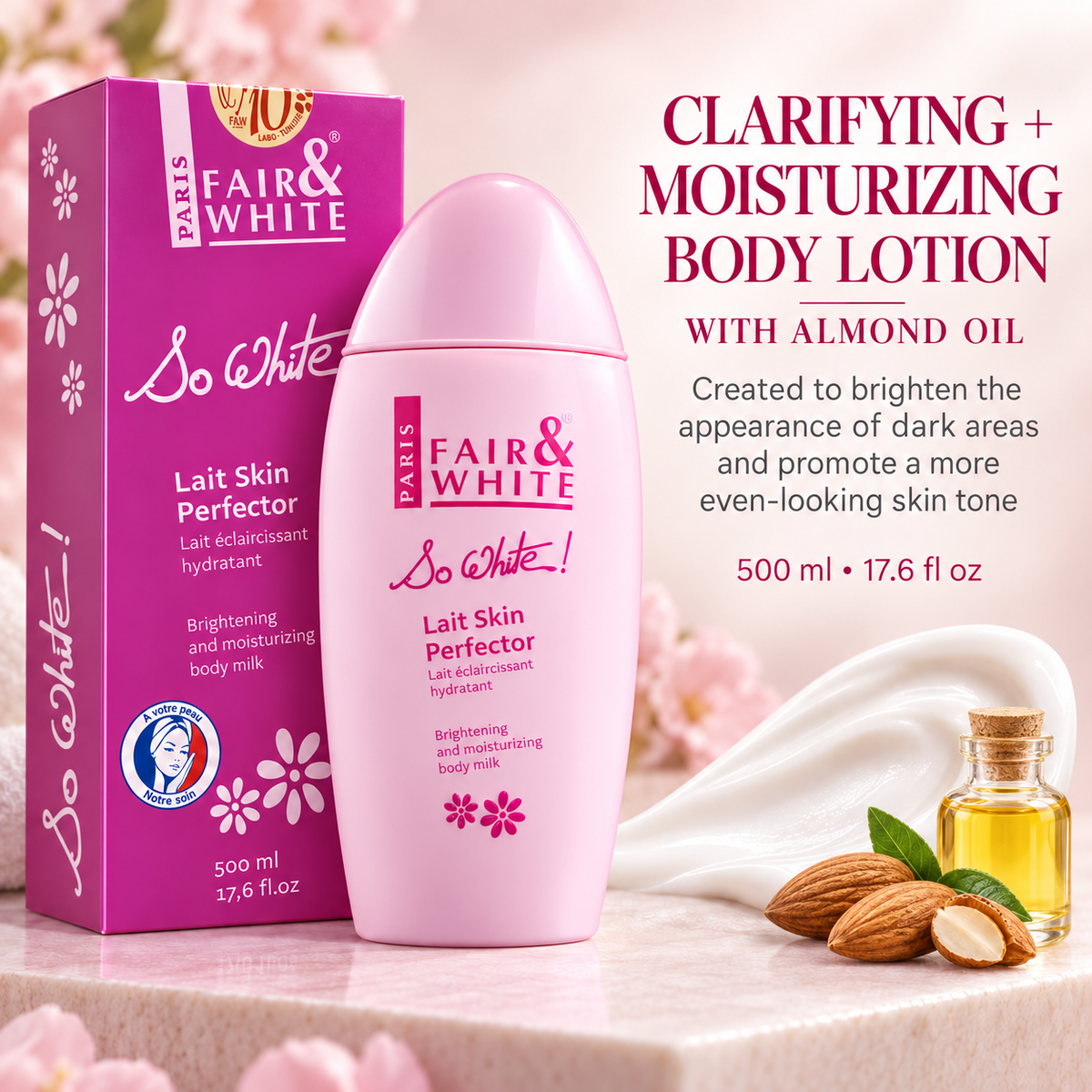 Fair & White So White! Skin Perfector Body Lotion with Almond Oil – 500 ml