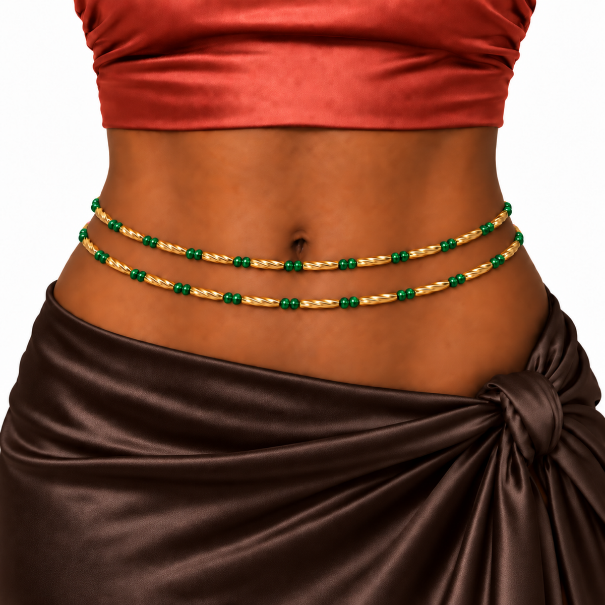 Tie-On Waist Beads for Women, 45–50 Inch Handmade African Waist Jewelry – 1 Strand, 9 Styles