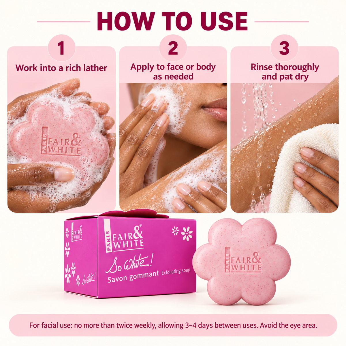 Fair & White So White Exfoliating Soap Bar – 200 g
