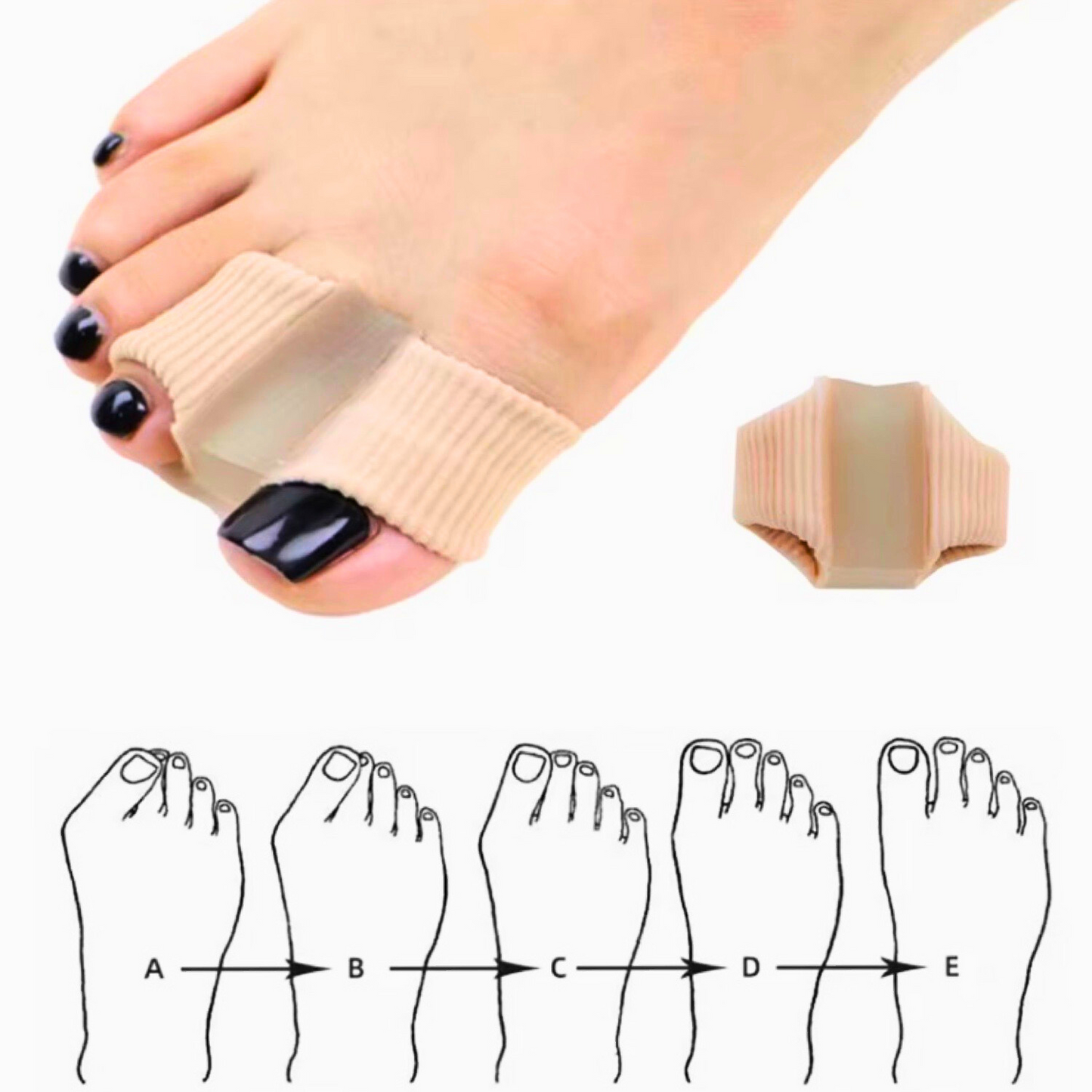 4PCS Toe Separators for Overlapping Toes, Gel Toe Spacers for Feet with two loops