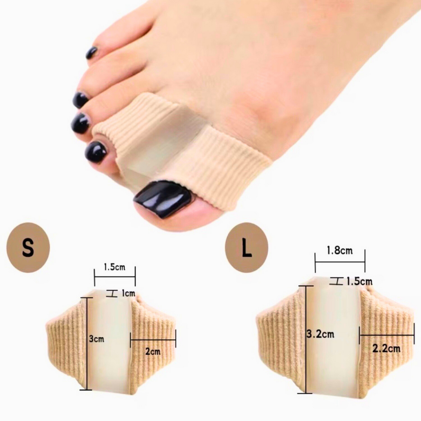 4PCS Toe Separators for Overlapping Toes, Gel Toe Spacers for Feet with two loops