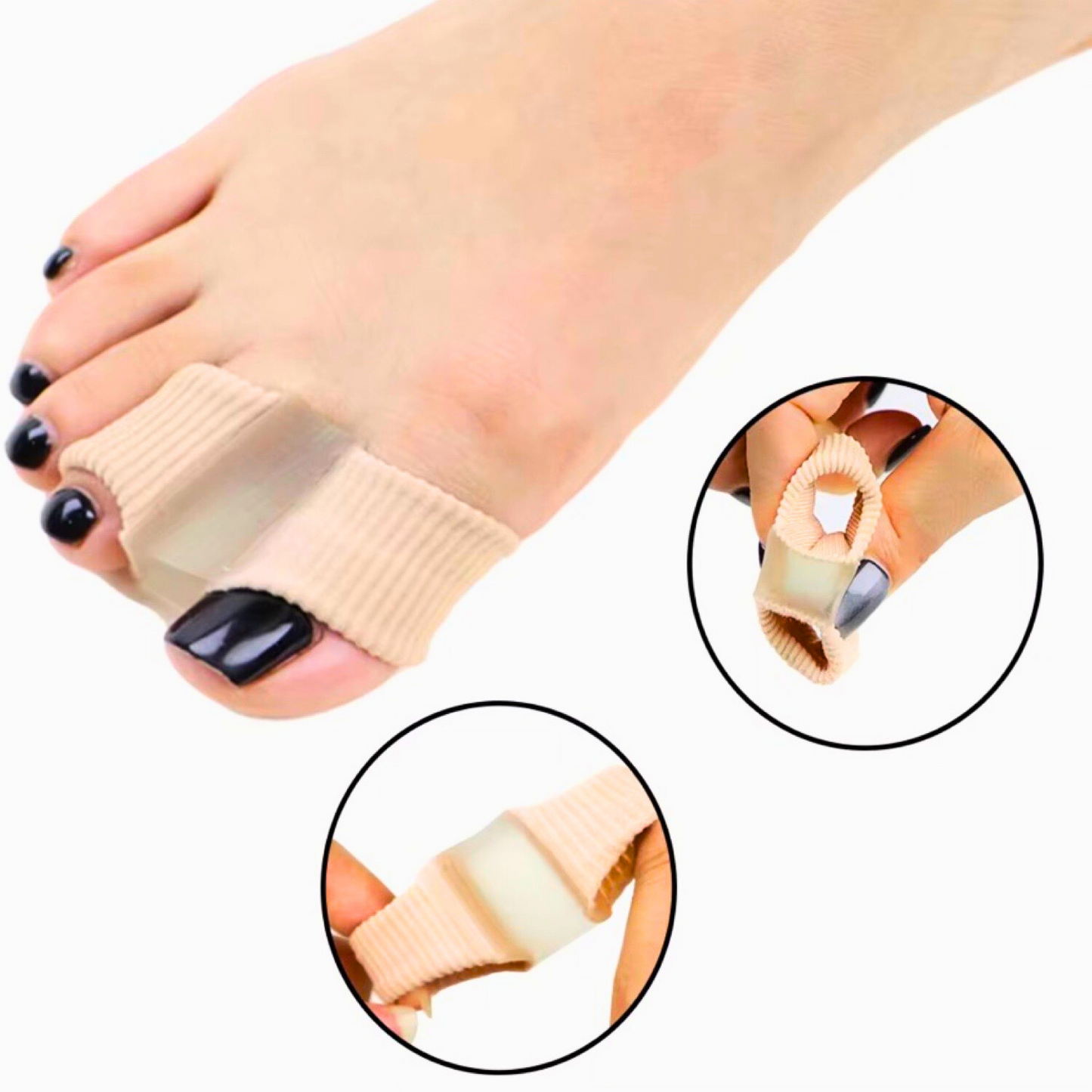 4PCS Toe Separators for Overlapping Toes, Gel Toe Spacers for Feet with two loops