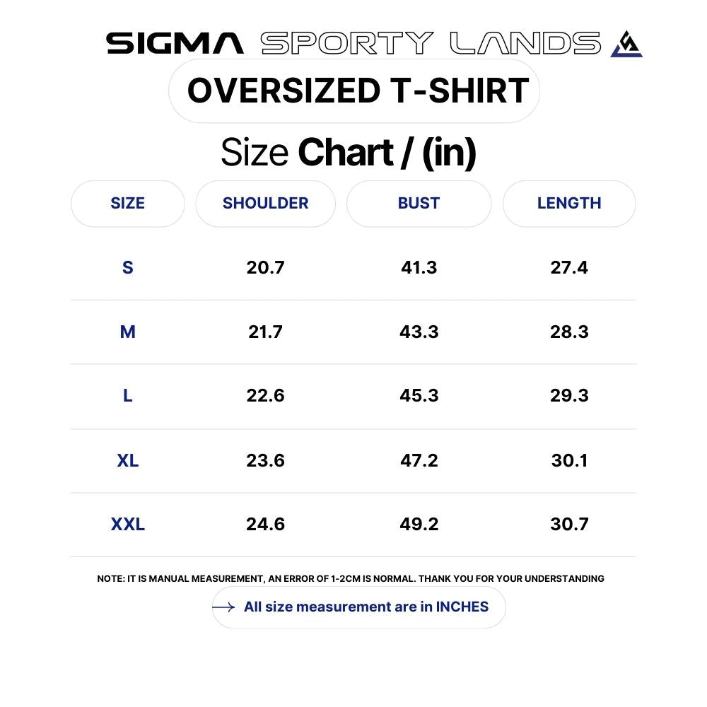 Sigma Flex Oversized Cotton Tee – Minimal Logo Design | Sigma Sporty Lands
