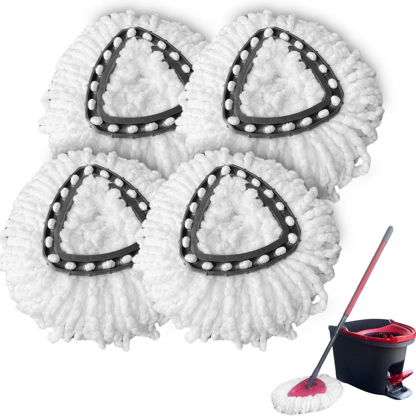 Mop Replacement Heads, Mop Refill Heads Replacement Compatible with O-Cedar EasyWring Spin Mop