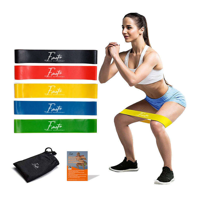 Fitness Motivation Resistance Bands Loop Set for Full Body Workouts - Best for Stretching, Yoga Pilates, Physical Therapy, Strength Training (Set of 5 Tensions Level)