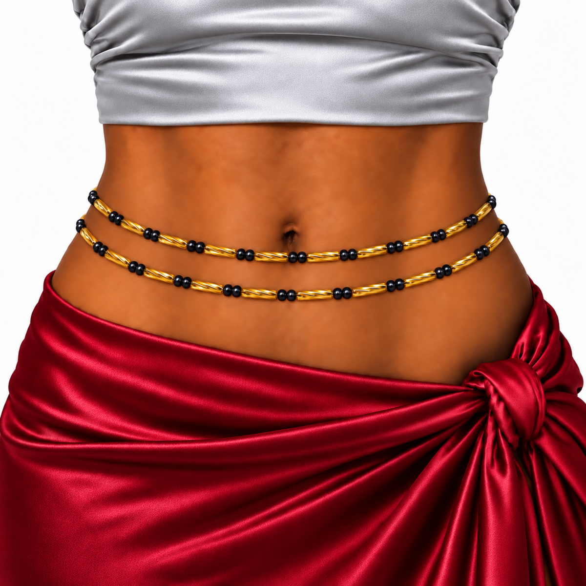 Tie-On Waist Beads for Women, 45–50 Inch Handmade African Waist Jewelry – 1 Strand, 9 Styles