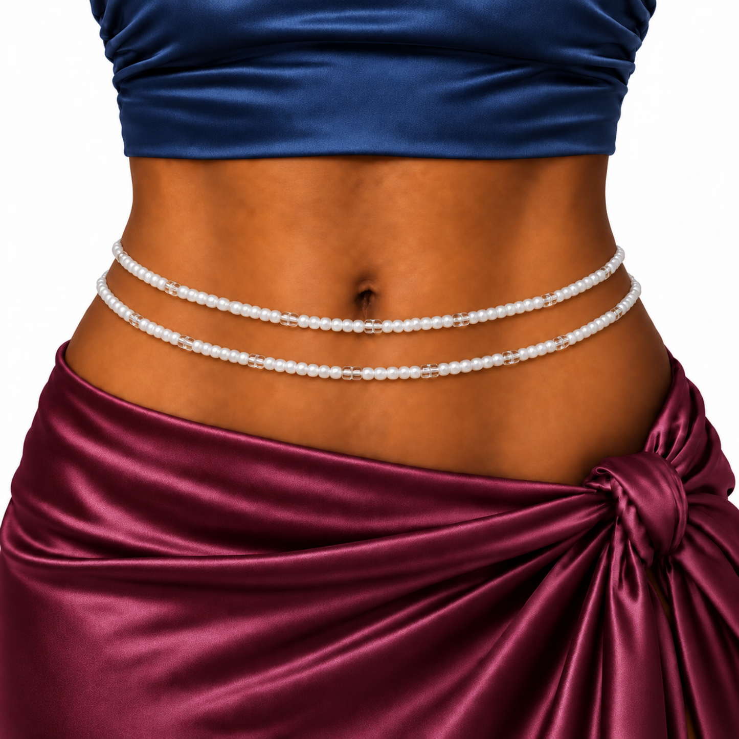 Tie-On Waist Beads for Women, 45–50 Inch Handmade African Waist Jewelry – 1 Strand, 9 Styles