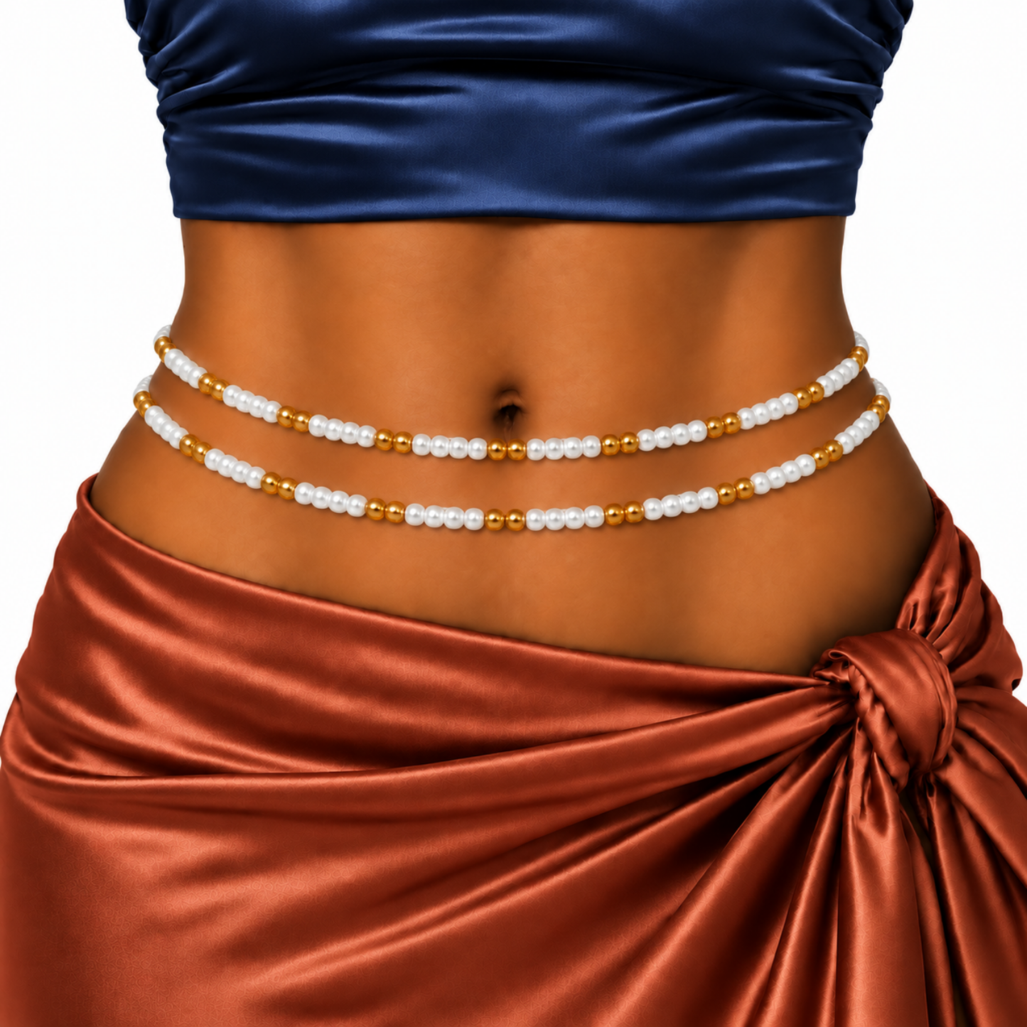 Tie-On Waist Beads for Women, 45–50 Inch Handmade African Waist Jewelry – 1 Strand, 9 Styles