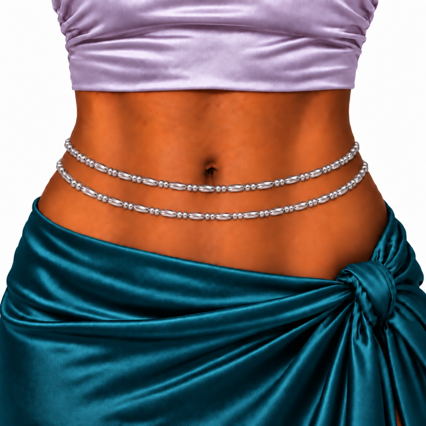 Tie-On Waist Beads for Women, 45–50 Inch Handmade African Waist Jewelry – 1 Strand, 9 Styles
