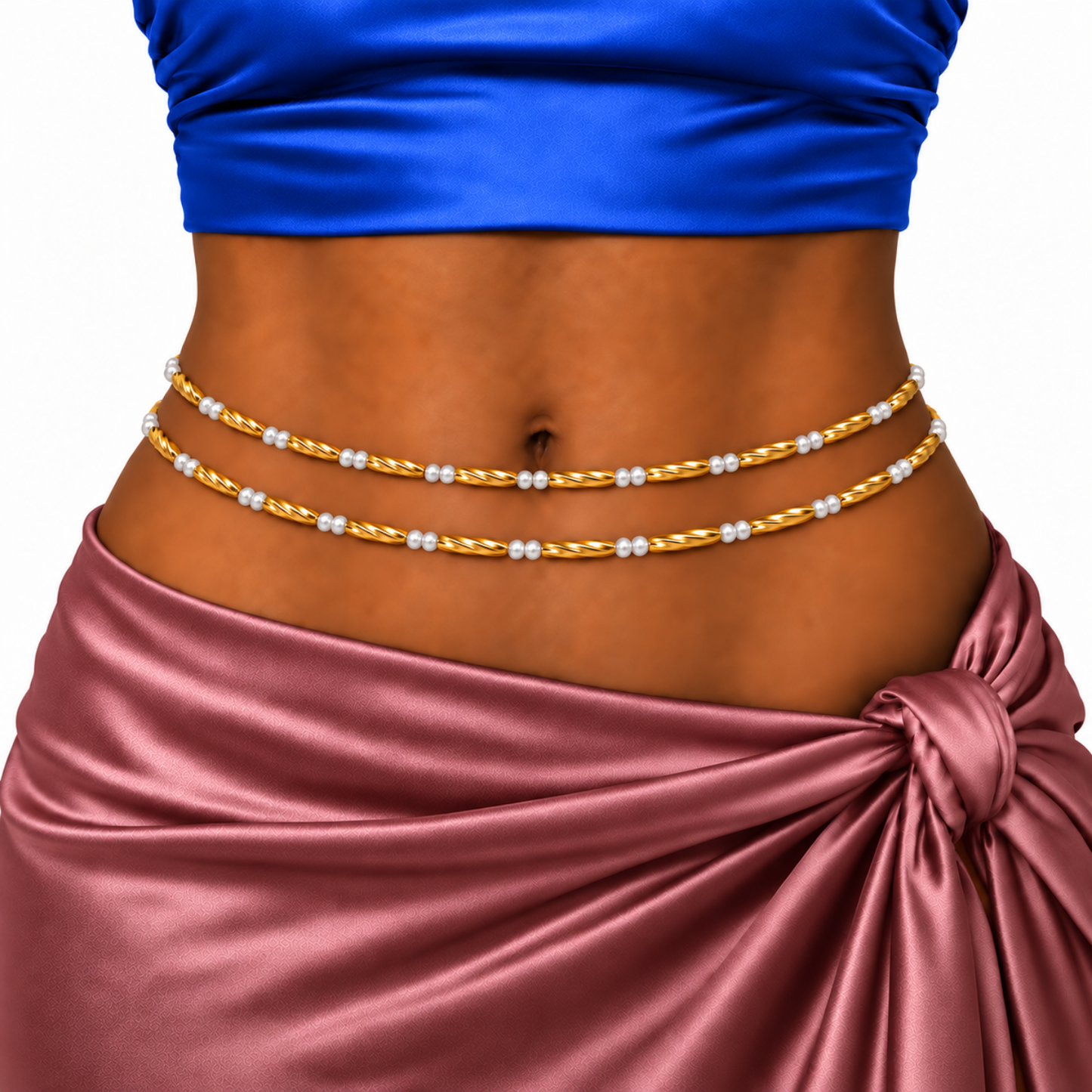 Tie-On Waist Beads for Women, 45–50 Inch Handmade African Waist Jewelry – 1 Strand, 9 Styles