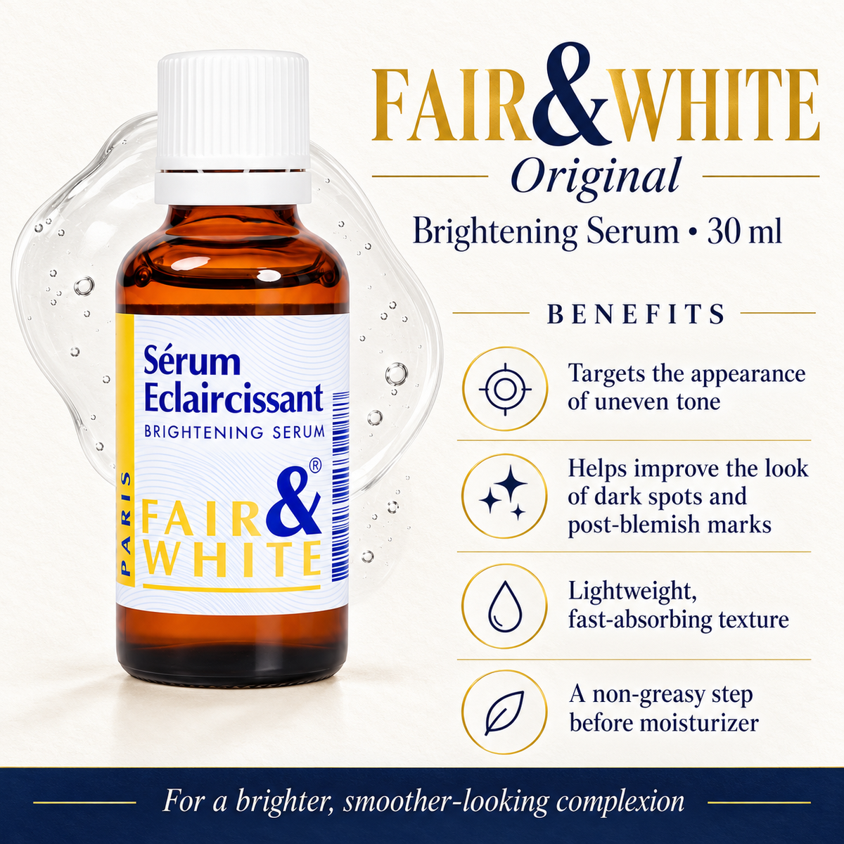 Fair & White Original Brightening Serum – 30 ml — benefits
