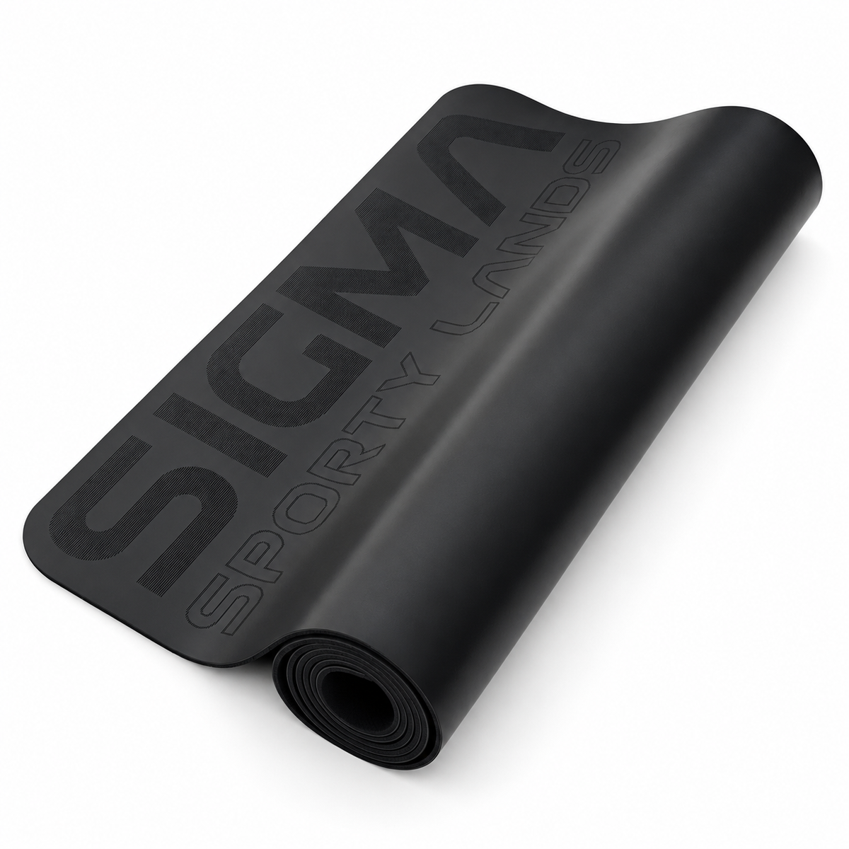 Sigma Sporty Lands Flex ProGrip yoga mat in Black, on a clean white background