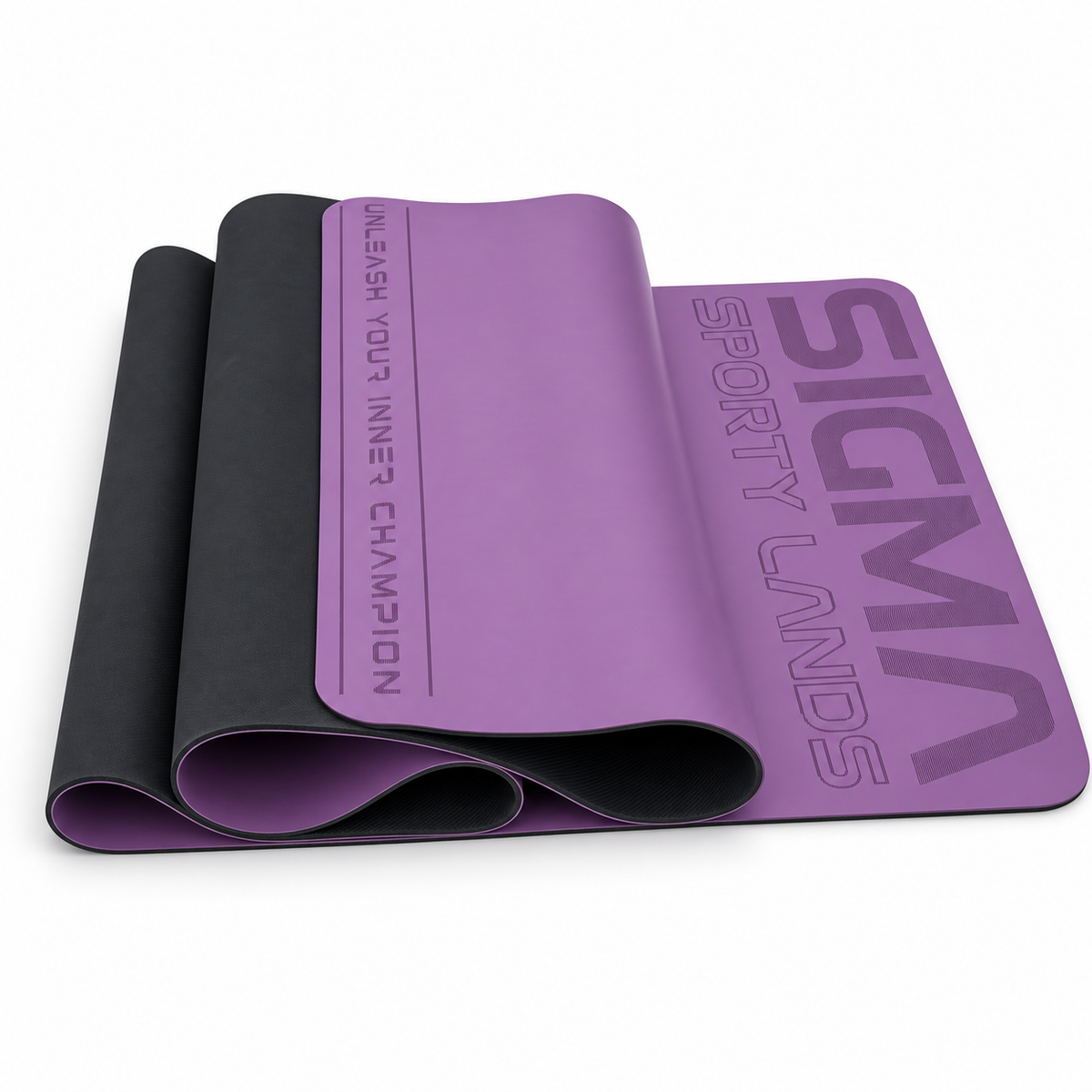 Sigma Sporty Lands Flex ProGrip yoga mat in Purple, on a clean white background