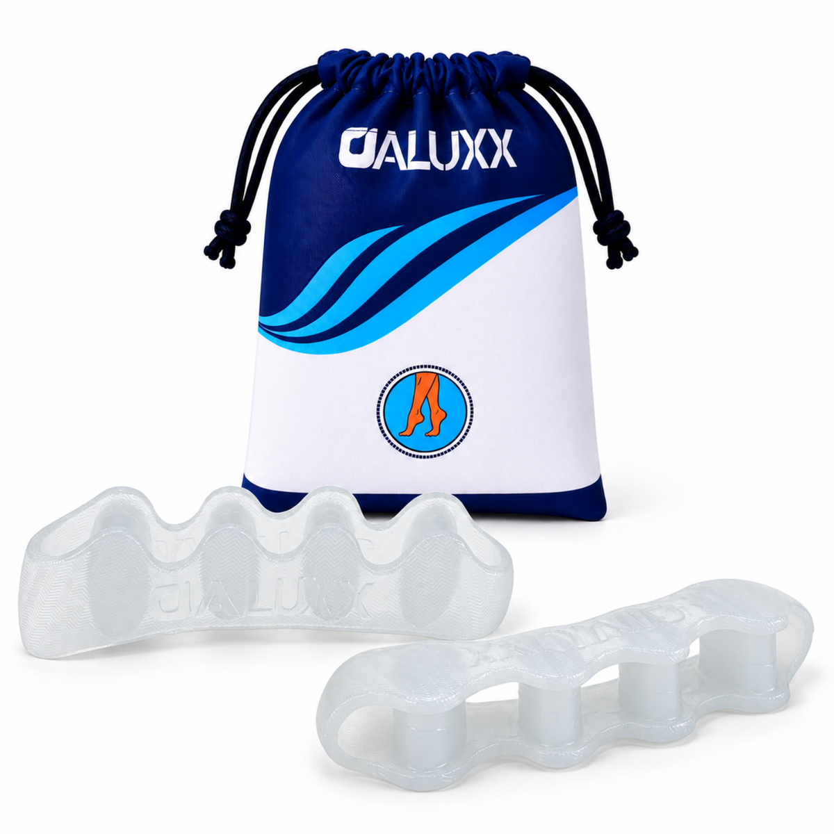 OALUXX Silicone Gel Toe Spacers for Men and Women, Soft Stretchy Toe Separators, Flexible Comfort Fit